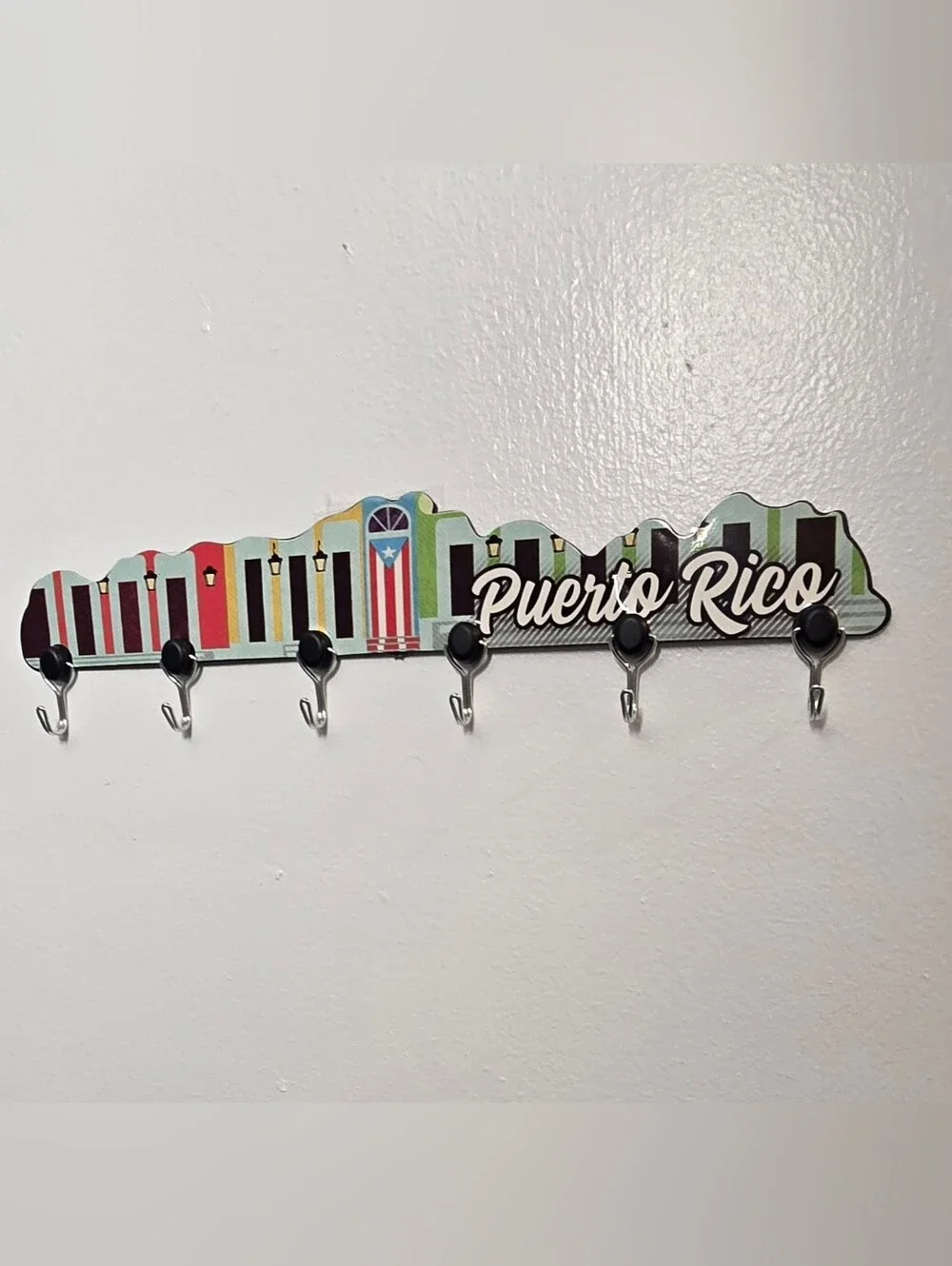 Puerto Rico Colorful Door Wall Hook Rack - Black & Multicolor